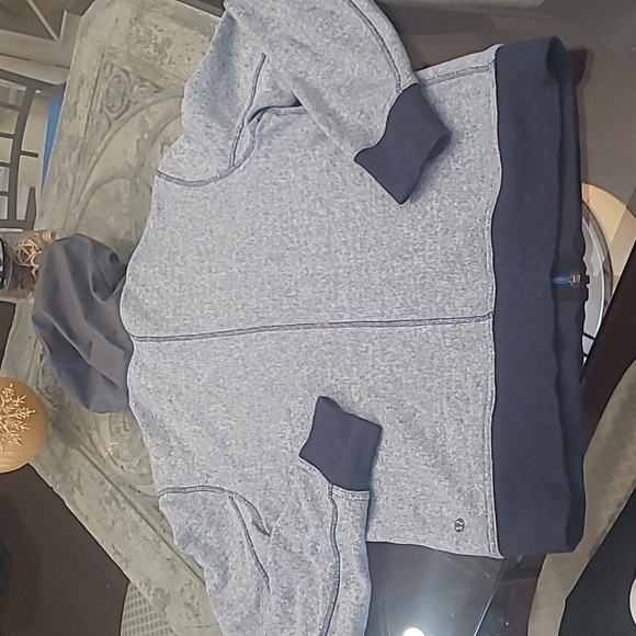 Lululemon Athletica Men's Hetered Blue and Gray Zip-Up Studio Hoodie Small - Picture 9 of 9